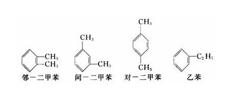           二甲苯与乙苯结构式